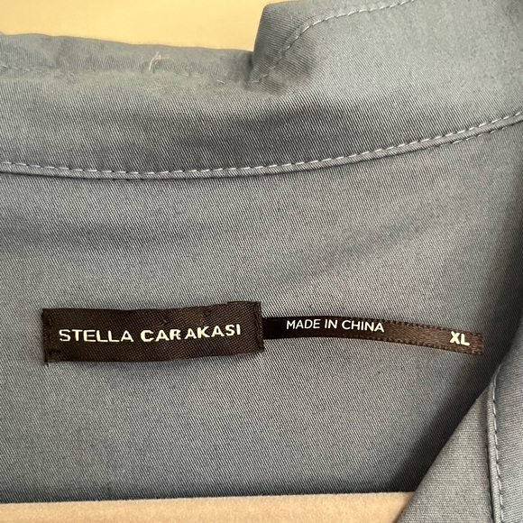 Stella Carakasi Blue Tunic Top Blouse Shirt Size XL Contemporary Lagenlook - Picture 5 of 12